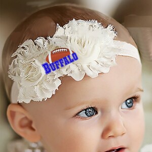 Future Tailgater Baby Shabby Hair Bow Headband for Buffalo Football Fans
