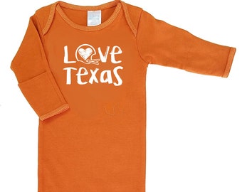 Love Football Chalk Art Baby Layette Robe pour les fans de football du Texas