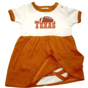 Baby Bodysuit Dress for Texas Football Fans - 0-3 Months