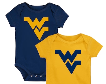 Future Tailgater West Virginia Mountaineers Collegiate Licensed Baby Gold LOGO and Navy LOGO 2-Pack