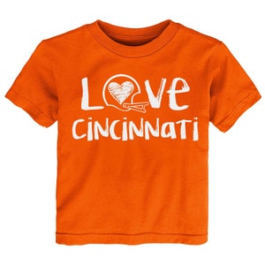 Future Tailgater Love Football Chalk Art Baby/Toddler T-Shirt for Cincinnati Football Fans