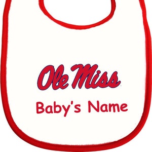 Mississippi Ole Miss Rebels Licensed Personalized Baby Bib