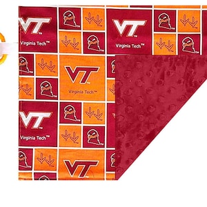 Virginia Tech Hokie Officially Licensed  10&quot; x 10&quot;  Baby Crinkle Minky Lovey