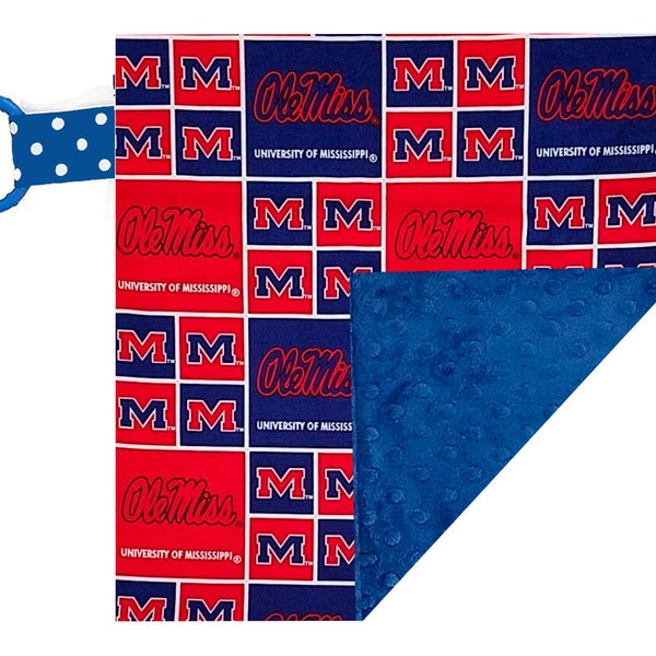 Mississippi Ole Miss Rebels Officially Licensed  10" x 10"  Baby Crinkle Minky Lovey