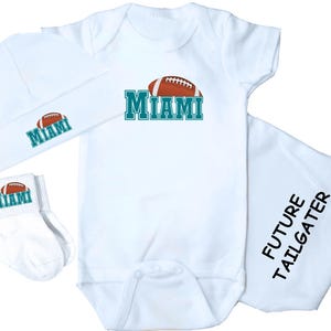 Future Tailgater 3 Piece Baby Layette Set for Miami Football Fans