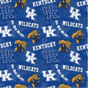 Fabric Kentucky Wildcats 100% Cotton Fabric Pattern 1178  - Collegiate Licensed Fabric by Sykel