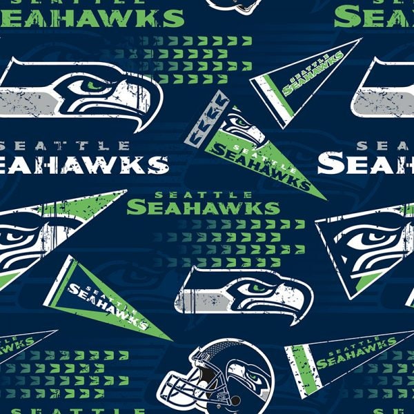 Seattle Seahawks NFL 100% Cotton Fabric - Officially Licensed Fabric by Fabric Innovations