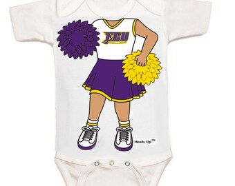 Future Tailgater ECU East Carolina Heads Up! Cheerleader Baby Bodysuit