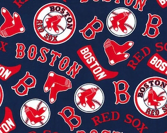 Fabric Boston Red Socks MLB 100% Cotton Fabric - Officially Licensed Fabric by Fabric Innovations