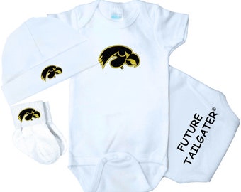 Iowa Hawkeye 3 Piece Baby Clothing Gift Set