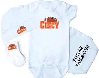 Future Tailgater 3 Piece Baby Layette Set for Cincinnati Football Fans
