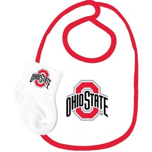 Ohio State Buckeyes Baby Bib and Socks Set