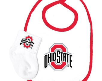 Future Tailgater Ohio State Buckeyes Collegiate Licensed Baby Bib and Socks Set