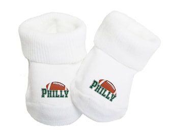 Future Tailgater Baby Toe Bootie Socks for Philadelphia Football Fans