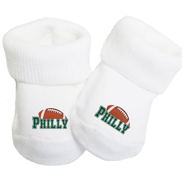 Baby Sock Toe Booties for Philadelphia Football Fans