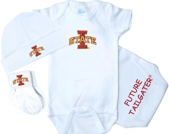 Creative Knitwear Iowa State Baby and Toddler Short Leg Overalls