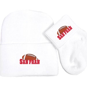 Future Tailgater Newborn Baby Knit Cap and Socks Set for San Francisco Fans