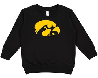Future Tailgater Iowa Hawkeyes Collegiate Licensed LOGO Baby/Toddler/Youth Boys and Girls Crewneck Sweatshirt