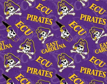 Fabric ECU ECU East Carolina Pirates 100% Cotton Fabric - Officially Licensed Fabric - Style 1178
