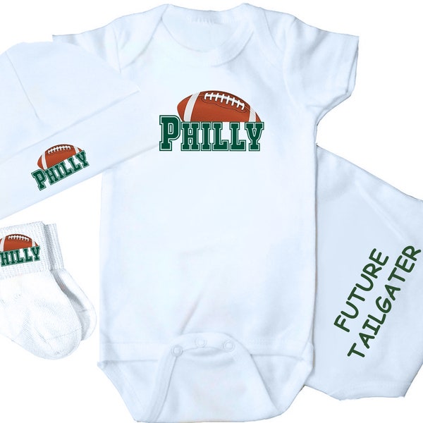 3 Piece Baby Layette Set for Philadelphia Football Fans