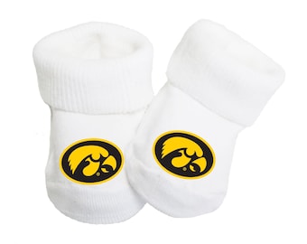Future Tailgater Iowa Hawkeyes Collegiate Licensed Baby Toe Bootie Socks 0-9 Months