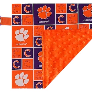 Clemson Tigers Officially Licensed  10" x 10"  Baby Crinkle Minky Lovey
