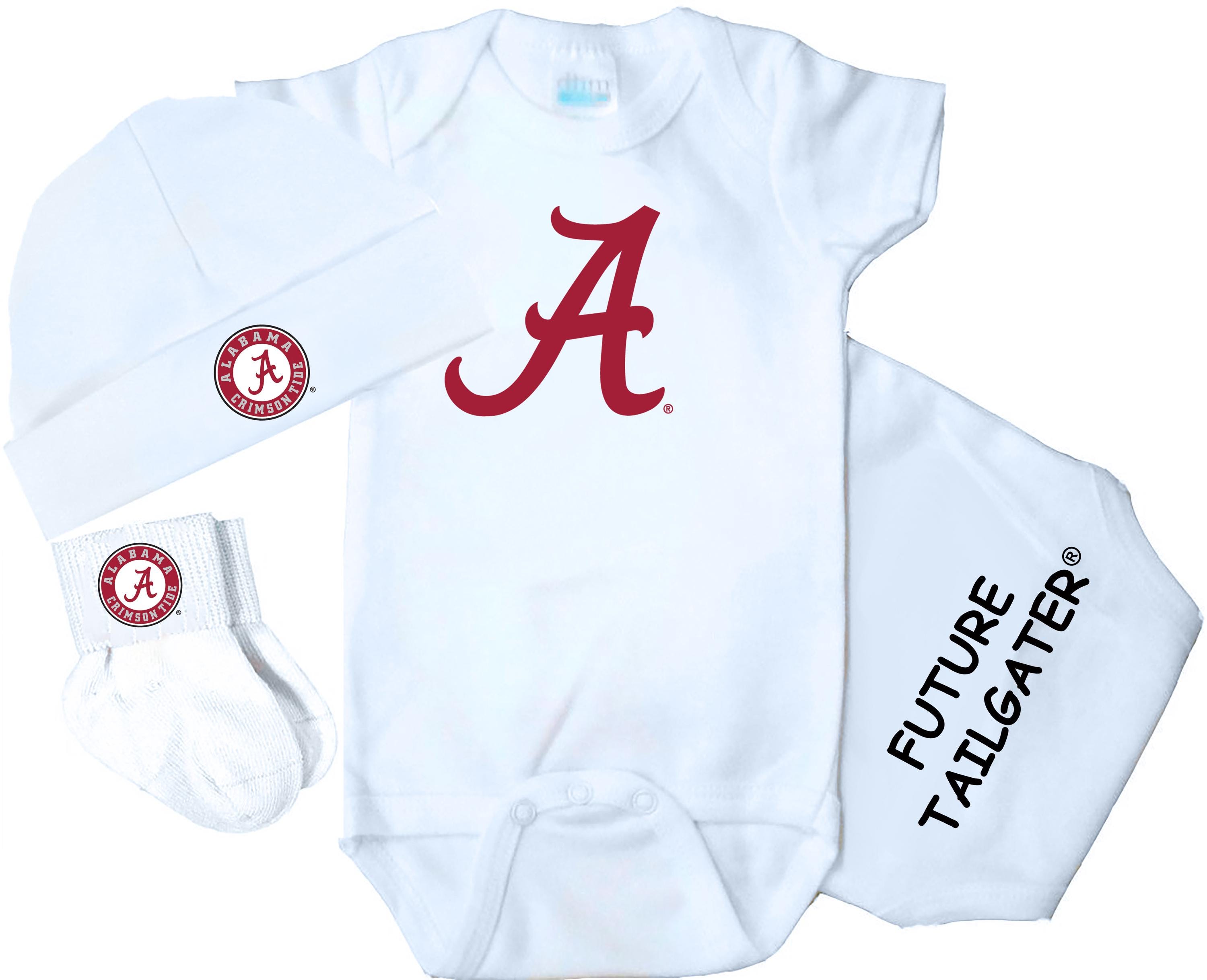 Future Tailgater Alabama Crimson Tide Collegiate Licensed 3 Piece Baby Clothing Set