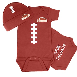 Future Tailgater Baby Brown Football Bodysuit and Football Cap Set for Tennessee Fans