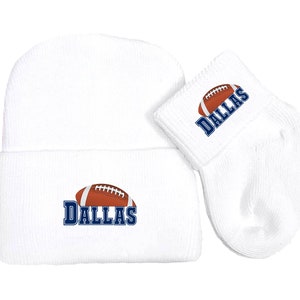Future Tailgater Newborn Baby Knit Cap and Socks Set for Dallas Fans