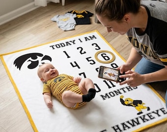 Future Tailgater Iowa Hawkeye Collegiate Licensed Baby Milestone Blanket