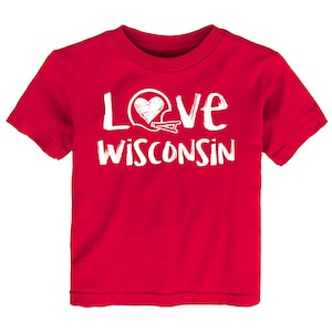 Future Tailgater Love Football Chalk Art Baby/Toddler/Youth T-Shirt for Wisconsin Football Fans