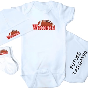 Future Tailgater 3 Piece Baby Layette Set for Wisconsin Football Fans