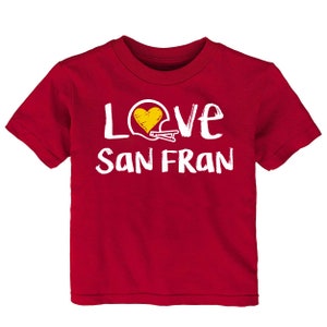 Future Tailgater Love Football Chalk Art Baby/Toddler/Youth T-Shirt for San Francisco Football Fans