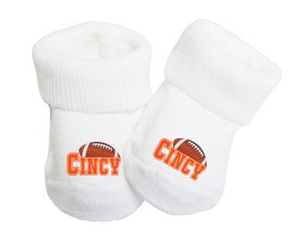 Future Tailgater Baby Toe Bootie Socks for Cincinnati Football Fans