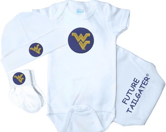 West Virginia Mountaineers 3 Piece Baby Clothing Set