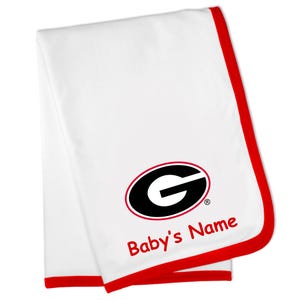 Future Tailgater Georgia Bulldogs Officially Licensed Personalized Baby Receiving Blanket