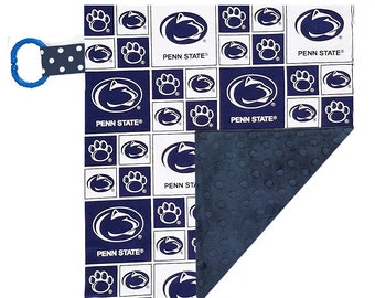 Penn State Nittany Lions Officially Licensed  10" x 10"  Baby Crinkle Minky Lovey