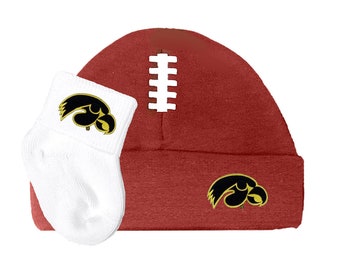 Future Tailgater Iowa Hawkeyes Baby Football Cap and Socks Set