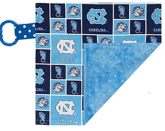 North Carolina Tar Heel Officially Licensed  10" x 10"  Baby Crinkle Minky Lovey