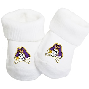 Future Tailgater ECU East Carolina Pirates Collegiate Licensed Baby Toe Bootie Socks 0-9 Months