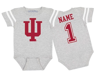 Future Tailgater Indiana Hoosiers Collegiate Licensed  Football Jersey Baby Bodysuit - Personalized
