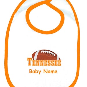 Future Tailgater Cotton Personalized Baby Bib for Tennessee Football Fans