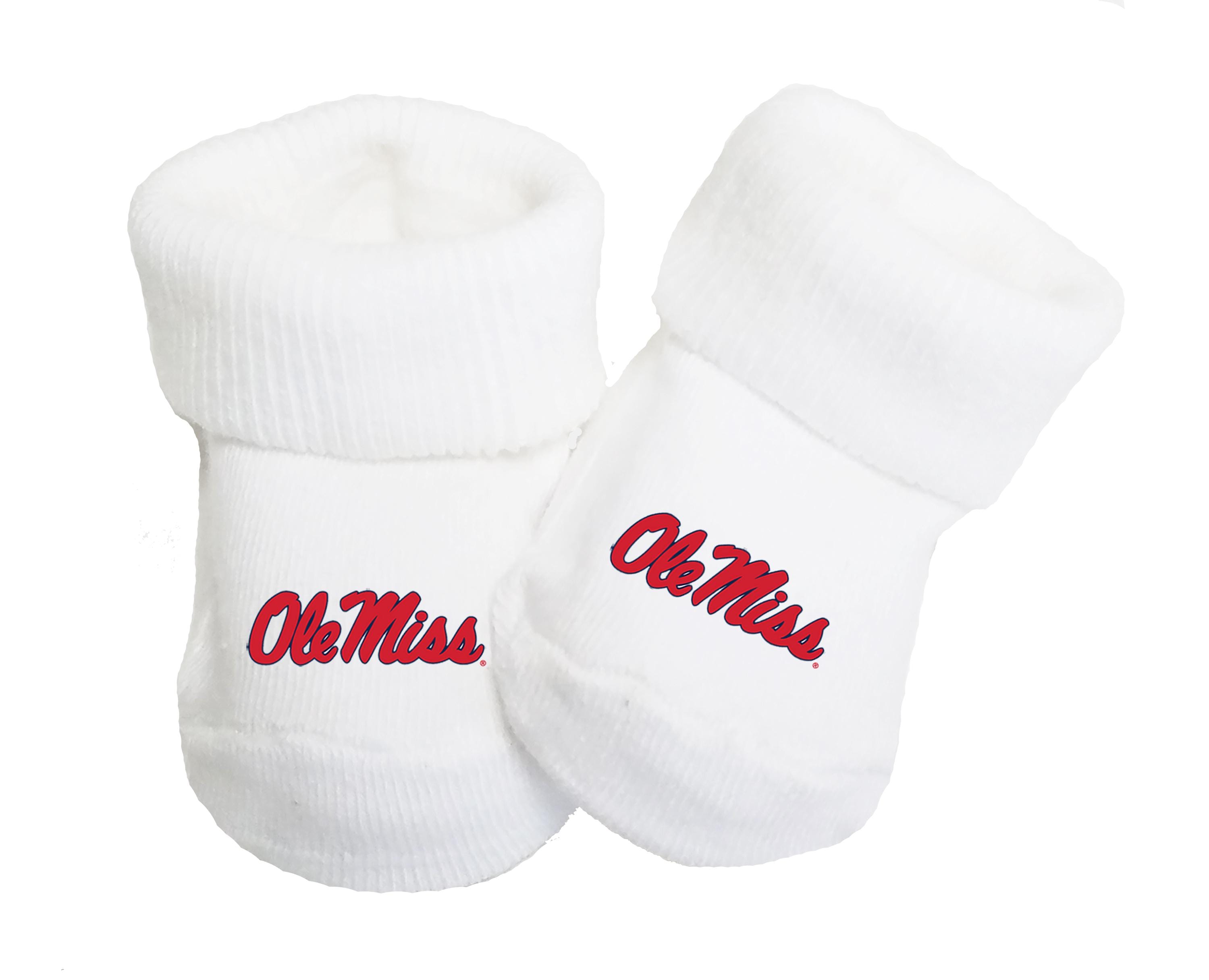 Future Tailgater Mississippi Ole Miss Rebels Collegiate Licensed Baby Toe Bootie Socks 0-9 Months