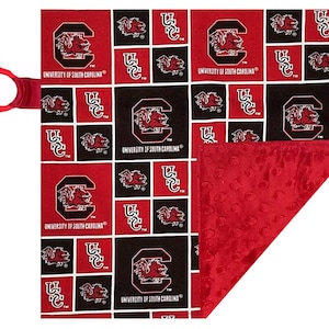 South Carolina Gamecocks Officially Licensed  10&quot; x 10&quot;  Baby Crinkle Minky Lovey