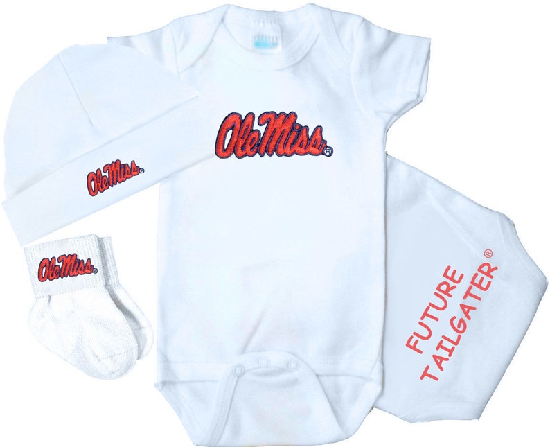 Mississippi Rebels 3 Piece Baby Clothing Gift Set