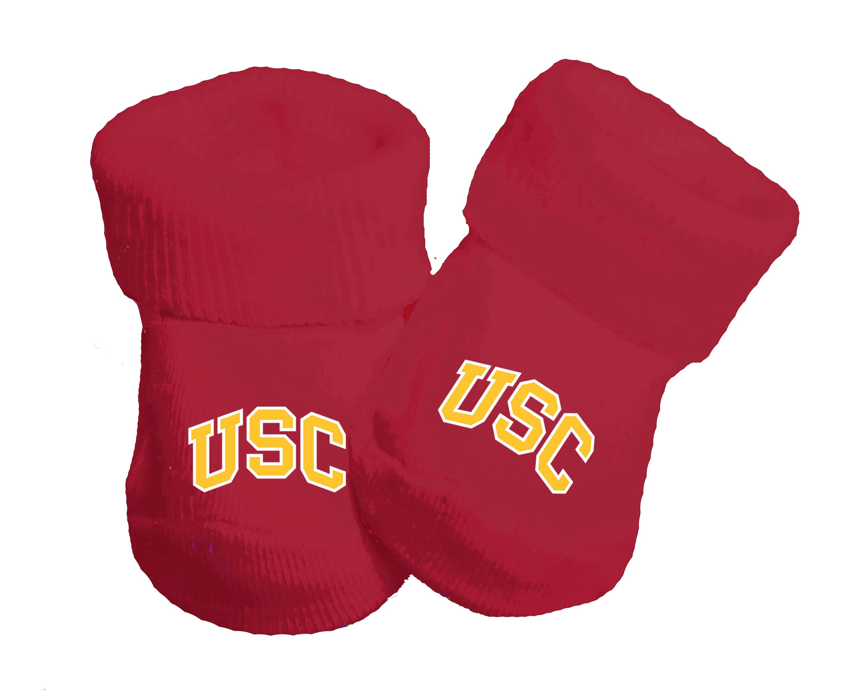 Future Tailgater USC Trojans Southern Cal Licensed Baby Toe Bootie Socks 0-9 Months