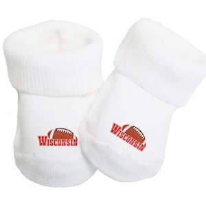 Future Tailgater Baby Toe Booties for Wisconsin Fans