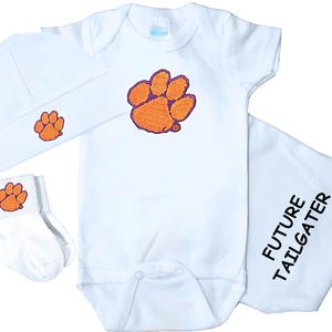 Clemson Tigers 3 Piece Baby Clothing Gift Set