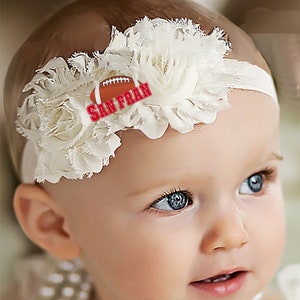 Future Tailgater Baby Shabby Hair Bow Headband for San Francisco Football Fans