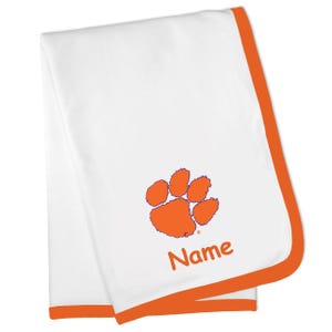 Future Tailgater Clemson Tigers Officially Licensed Personalized Baby Receiving Blanket